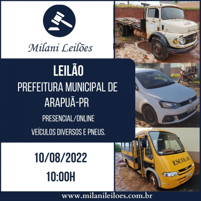 2° Leilão prefeitura Municipal de Arapuã  2022.